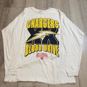 Vintage Chargers blood drive long sleeve 100% Cotton mens large